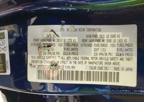 2012 Mazda Cx-9 Grand Touring из США, поврежденный, VIN JM3TB2DA3C0352412